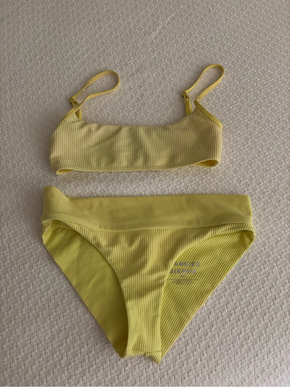 Frankie's Bikinis Yellow Ribbed Two-Piece Swim Set